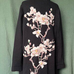 Chicos Embroidered Cardigan/Coatigan